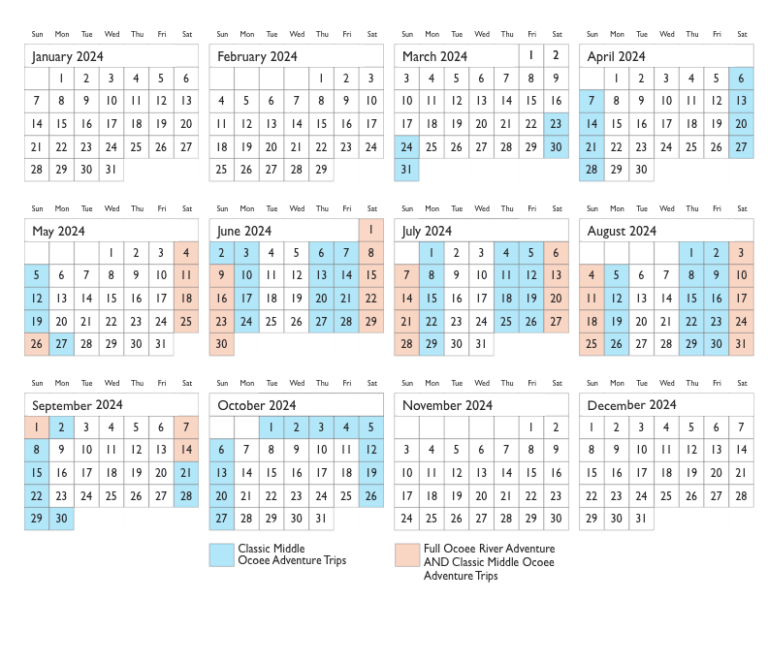 Ocoee Release Schedule 2024 Calendar of Ocoee Rafting Releases