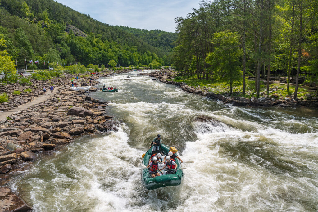 Guided raft trip on the Ocoee River with an Adventures Unlimited guide.